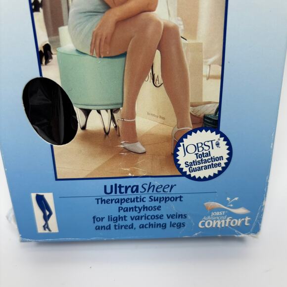 Jobst Compression Pantyhose Stockings 15-20 mmHg Sz M Black Ultra Sheer Medical - Picture 4 of 10